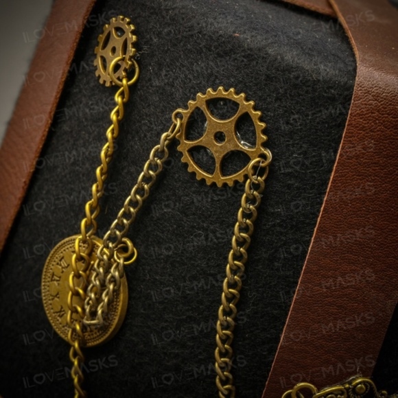 Steampunk Burning Man Top Hat with Goggles & Watch - Picture 2 of 5